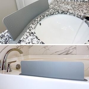 Jovely Grey Silicone Splash Guard, Water Splatter Screen for Kitchen, Bathroom & Island, The Whole Floor Absorption Surface, Premium Kitchen Accessories (19.1L x 1.8W x 4.7H inches)