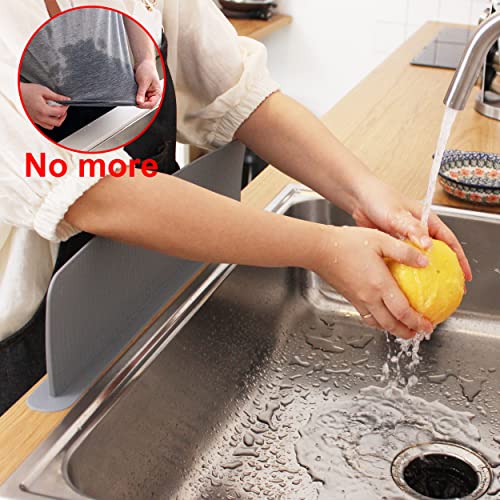 Jovely Grey Silicone Splash Guard, Water Splatter Screen for Kitchen, Bathroom & Island, The Whole Floor Absorption Surface, Premium Kitchen Accessories (19.1L x 1.8W x 4.7H inches)