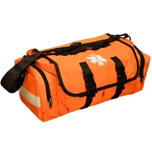 novamedic empty first responder bag, 15"x9"x8", trauma first aid carries w/multi compartments for emts, paramedics, emergency and medical supplies kit, lightweight and durable, orange