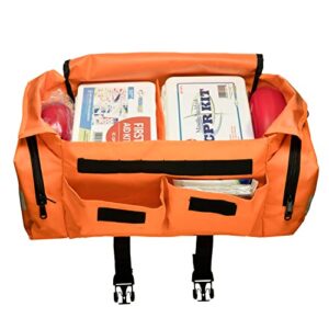 NOVAMEDIC Empty First Responder Bag, 15"x9"x8", Trauma First Aid Carries w/Multi Compartments for EMTs, Paramedics, Emergency and Medical Supplies Kit, Lightweight and Durable, Orange