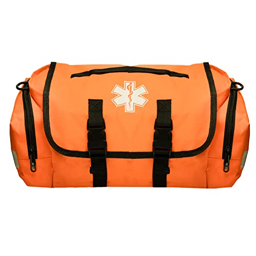 NOVAMEDIC Empty First Responder Bag, 15"x9"x8", Trauma First Aid Carries w/Multi Compartments for EMTs, Paramedics, Emergency and Medical Supplies Kit, Lightweight and Durable, Orange