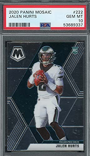 Jalen Hurts 2020 Panini Mosaic Football Rookie Card #222 Graded PSA 10