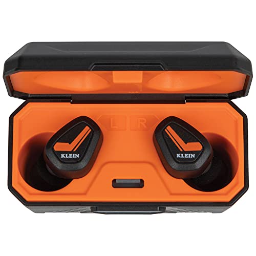 Klein Tools AESEB1 Bluetooth Jobsite Earbuds, Wireless Hearing Protection Earplugs with 28dB Noise Reduction Rating, 15-Hour Playtime