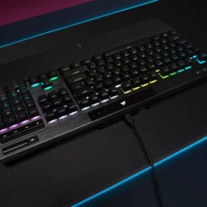 Corsair K70 RGB PRO Wired Mechanical Gaming Keyboard (CHERRY MX RGB Speed Switches: Linear and Rapid, 8,000Hz Hyper-Polling, PBT DOUBLE-SHOT PRO Keycaps, Soft-Touch Palm Rest) QWERTY, NA - Black