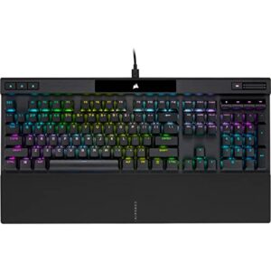 corsair k70 rgb pro wired mechanical gaming keyboard (cherry mx rgb red switches: linear and fast, 8,000hz hyper-polling, pbt double-shot pro keycaps, soft-touch palm rest) qwerty, na - black