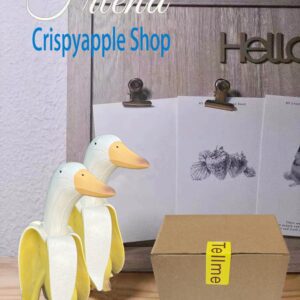 Tellme 2 PCS Banana Duck Statues, Creative Whimsical Garden Art Resin Sculptures, Cute Ducks Gnomes Decor for Room, Porch, Office, Home, Funny Outdoor Naughty Banana Ornament, Personalized Gifts.