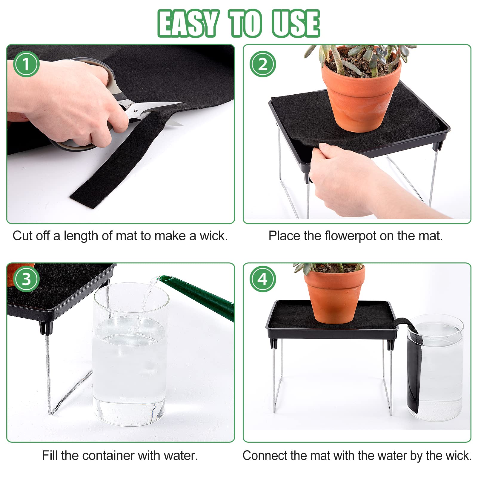 Automatic Plant Watering Mat - Capillary Mat, 3mm Thick Self Watering Mat, Vacation Plant Watering System for Greenhouse Hydroponics and Indoor Potted Plants