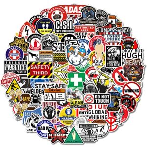 toolbox hard hat stickers, 100 pcs, construction workers funny stickers for tool box helmet hood hard hat water bottle
