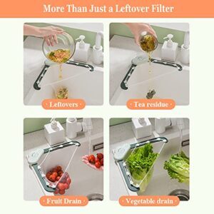 Kitchen Triangle Sink Strainer, Multipurpose Sink Strainer Net Mesh Hanging Bags for Sink Corner Strainer with 100pcs Filter Bags (Grey)