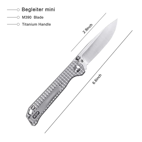 Kizer Begleiter Mini EDC Knife, Titanium Handle with M390 Blade, Small Grey Knife Gift for Men, Ki3458RA2