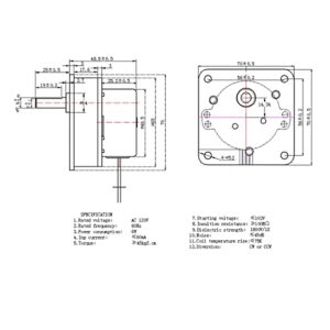 Pellet Stove Auger Feed Motor 812-4421/4420 Replacement Parts Compatible with PS35, PS50, CAB50