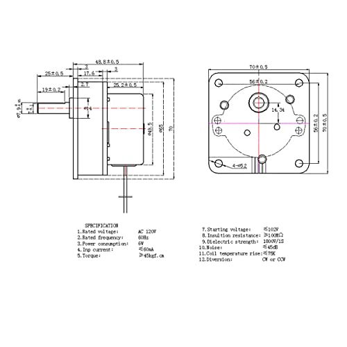 Pellet Stove Auger Feed Motor 812-4421/4420 Replacement Parts Compatible with PS35, PS50, CAB50