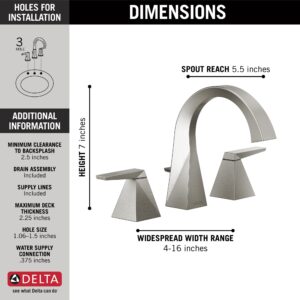 Delta Faucet 35546-SS-PR-MPU-DST Trillian Bathroom Faucet, Lumicoat Stainless