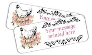 60 personalized chicken egg carton labels, thank you stickers, tags