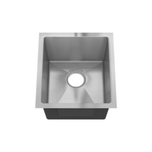 Sinber 16" x 18" x 8" Undermount Single Bowl Kitchen Sink with 18 Gauge 304 Stainless Steel Satin Finish HU1517S-S (Sink Only)