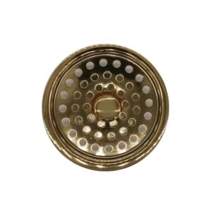 Westbrass CO2196-01 Combo Pack 3-1/2" Post Style Large Basket Strainer and Extra-Deep Collar Kitchen Sink Waste Disposal Flange with Stopper, Polished Brass