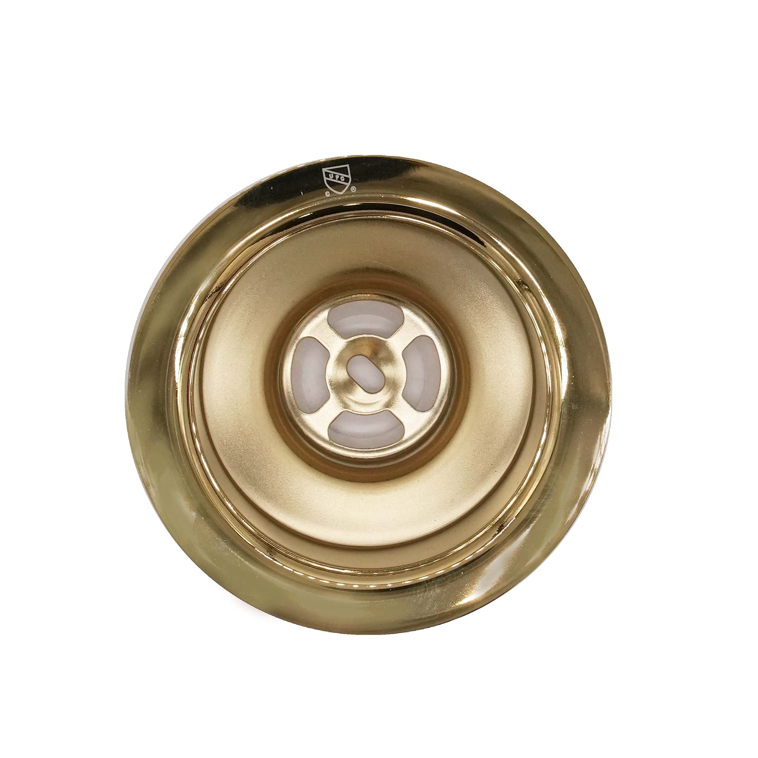 Westbrass CO2196-01 Combo Pack 3-1/2" Post Style Large Basket Strainer and Extra-Deep Collar Kitchen Sink Waste Disposal Flange with Stopper, Polished Brass