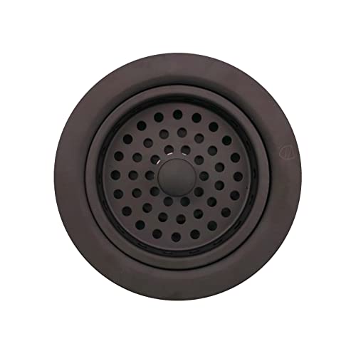 Westbrass CO2196-12 Combo Pack 3-1/2" Post Style Large Basket Strainer and Extra-Deep Collar Kitchen Sink Waste Disposal Flange with Stopper, Oil Rubbed Bronze