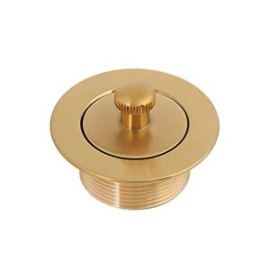 100% Brass Lift and Turn Bathtub Drain Set w/Overflow Plate - Drain Conversion Kit - Fits All Bathtub Sizes - Universal Fine/Coarse Thread - Designed & Tested in America (Brushed Gold)