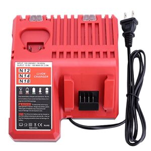 elefly replacement for milwaukee m-12 m18 battery charger 48-59-1812, compatible with milwaukee 12v-18v m18 battery 48-11-1852 48-11-1850 m-12 48-11-2460 48-11-2411