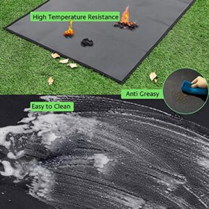 Heavy Duty Firepit-Mat for Deck Fireproof 36 Inches - 3 Layers Fire Pit Mats for Grass Patio Floor Protector Heat Resistant Retardant Fire Proof Rug Under Grill Ember Mat Round