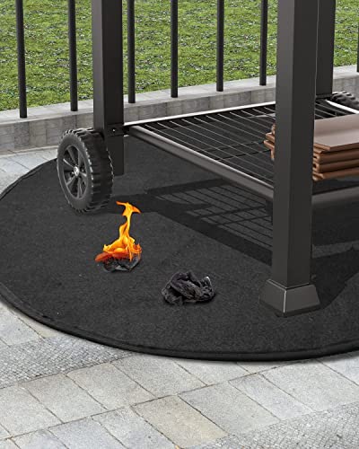 Heavy Duty Firepit-Mat for Deck Fireproof 36 Inches - 3 Layers Fire Pit Mats for Grass Patio Floor Protector Heat Resistant Retardant Fire Proof Rug Under Grill Ember Mat Round