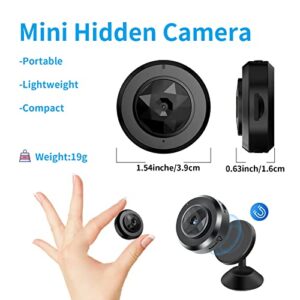 Mini Spy Camera WiFi Hidden Camera with Audio Live Feed Home Security Surveillance Camera 1080P Hidden Nanny Cam Wireless with Cell Phone App Night Vision Motion Detection Remote Monitor