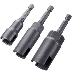 pagow 1/4" hex shank upgraded large slotted hurricane wingnut driver - wing nut drill bit socket tool for panel wing nuts, screws eye c hook & q-hanger, steel (3 pack 3 size)