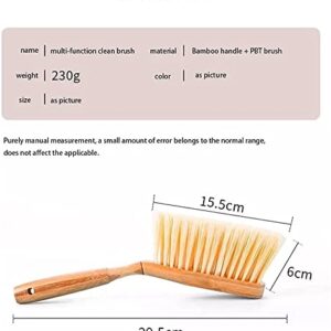 Small Broom and Dustpan Set, Bamboo Handle Mini Brush Dustpan, Short Hand Broom for Home,Kitchen, Office, Pet, Desktop, Outdoor (11.5")