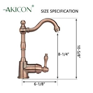 Antique Copper One-Handle Widespread Kitchen Bar Faucet - Akicon - Antique Copper