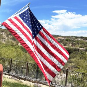 American Flag 4X6 FT Outdoor 100% in USA - American Flags for Outside 4X6, US Flag 4x6 Heavy Duty Outdoor with Luxury Embroidered Stars, Brass Grommets and Sewn Stripes - Deluxe American Flag 4x6 FT