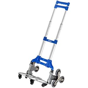 VEVOR Stair Climbing Cart, 15.4" x 10.6" Folding Hand Truck, 176 LBS Weight Capacity Aluminum Alloy Hand Cart with 10 Crystal Castors Suitable for Carry Luggage, Shopping Groceries, Transport Goods