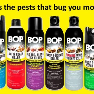 BOP Fly and Mosquito Killer, 16.5 oz, Easy to Use Pest Control Spray, Kills Bugs On Contact and Keeps Your Home Insect Free, Indoor/Outdoor Use for Quick Results