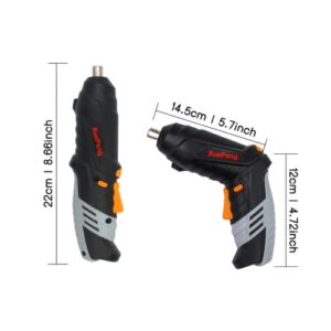 XUEPENG Electric Cordless Screwdriver, 4.2V Rechargeable Screwdriver Set w/Battery Li-ion, Electric Power Screwdriver w/2 Adjustable Positions & LED Lights for DIY Assembly Screw Driving,