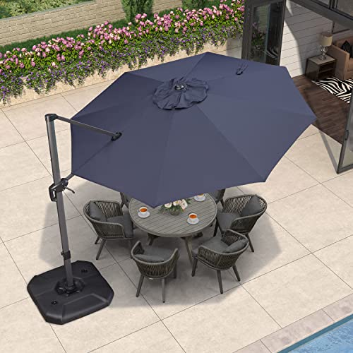 PURPLE LEAF Patio Umbrella Base Water & Sand Filled Weighted Base Outdoor Umbrella Base for Cantilever Offset Patio Umbrella, 300 Lbs