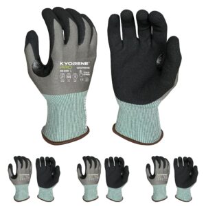armor guys kyorene pro 00-840 protective work gloves – nitrile palm gloves – a4 cut resistant graphene gloves – construction gloves and sheet metal handling gloves, size l, 3/pk
