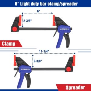WORKPRO Rafter Square and Combination Square Tool Set+WORKPRO 6"(2) and 4-1/2"(2) Bar Clamps Set
