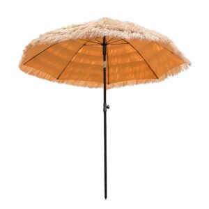 funsite 6.5ft tiki umbrella outdoor patio umbrellas with tilt hawaiian tropical palapa beach umbrella, upf 50+ thatch hut umbrella for patio backyard pool