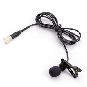 Black Hirose 4 pin Tie Clip Lapel Voice Lavalier Mini Microphone for Audio Technica Wireless Bodypack