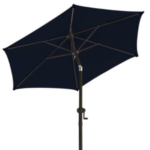 wikiwiki 7.5 ft patio umbrellas outdoor table market umbrella with push button tilt/crank,6 sturdy ribs, fade resistant waterproof polyester dty canopy for garden, lawn, deck, backyard & pool
