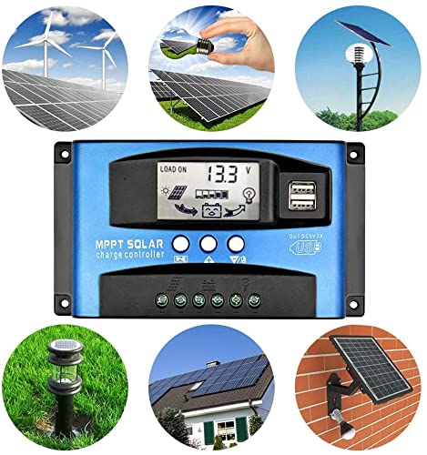 Y&H 100A 12V/24V MPPT Solar Charge Controller w/LCD Display Dual USB and WiF, Solar Panel Regulator fit for Gel Flooded and Lithium Battery Model: BL912-100A-WIF (Blue)