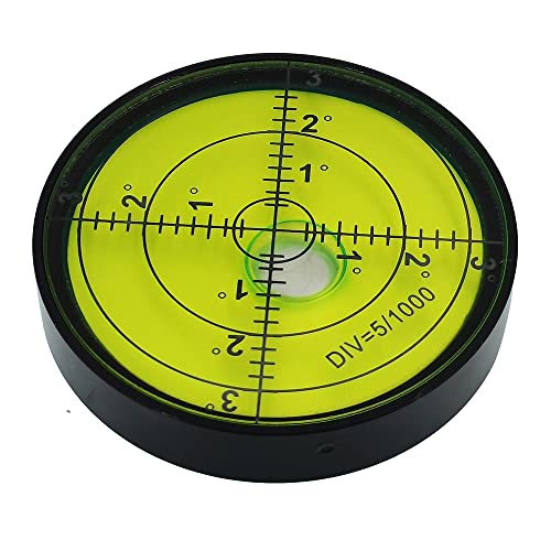 60x12mm With magnet High precision horizontal bubble Aluminium Case Bullseye Spirit Bubble Surface Level Round Inclinometers for Surveying Instruments ,Accuracy 15'/2， (Without magnet)