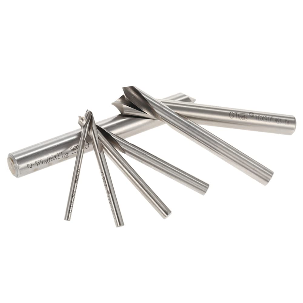 Geevorks Spotting Drill Bit, M42 HSS High Speed Steel Drill Bit Set,7PCS 90 Degree Drilling Chamfering Tool - 3 4 5 6 8 10 12mm