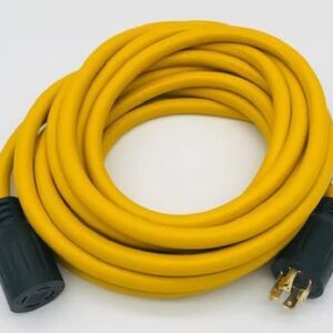 Connecticut Electric 25 Foot Generator Power Extension Cord, 30 Amp, 4 Prong, NEMA L14-30P (Male), NEMA L14-30R (Female)