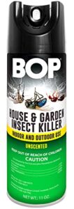 bop house and garden insect killer 11 oz, easy to use pest control spray, kills bugs on contact and keeps your home insect free, indoor/outdoor use for quick results