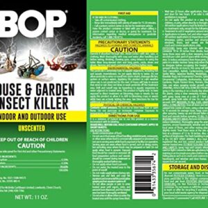 BOP House and Garden Insect Killer 11 oz, Easy to Use Pest Control Spray, Kills Bugs On Contact and Keeps Your Home Insect Free, Indoor/Outdoor Use for Quick Results