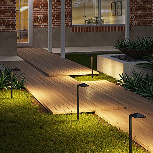 EDISHINE Low Voltage Landscape Lights, 3W 230LM 3000K Waterproof LED Pathway Lights, 50,000 Hrs Outdoor Landscape Lighting Umbrella-Shaped, Walkway, Die-cast Aluminum Housing, ETL Listed, 4 Pack