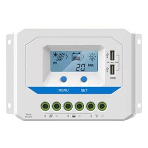 saooer 30a solar charge controller,solar controller with lcd display dual usb,solar panel charger controller battery intelligent regulator 12v/24v pwm auto paremeter adjustable