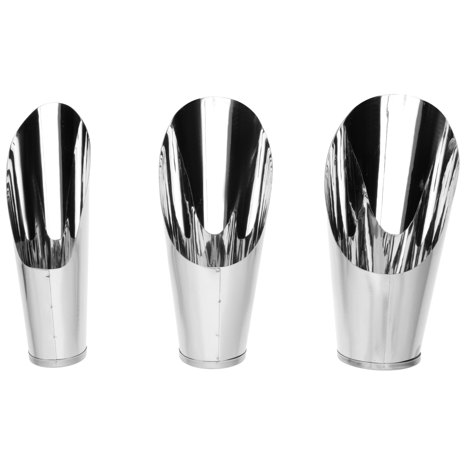 3pcs Soil Shovel Cups Bonsai Soil Scoops Stainless Steel Garden Shovels Small Soil Scoops Gardening Hand Tools Silver