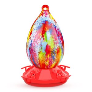 wosnows hummingbird feeder for outdoors, 26 ounces colorful polymer plastic leakproof hummingbird feeders for outside garden patio hanging